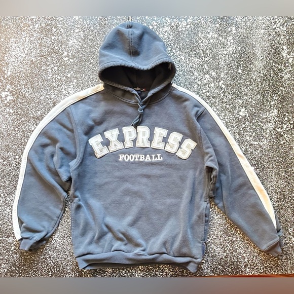 Vintage Reading Express Football Hoodie Size Medium (Side Pockets) Pennsylvania - Picture 1 of 5